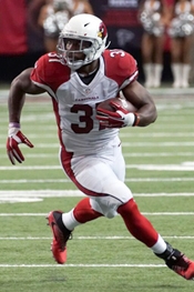 David Johnson photo running with football