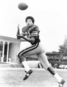 photo of Lynn Swann catching a football