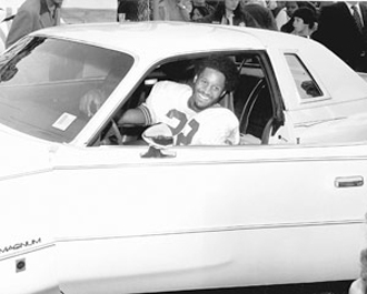 photo of James Lofton in a car