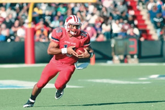 photo of Russell Wilson with football