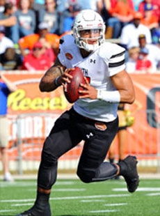 photo of Dak Prescott with football